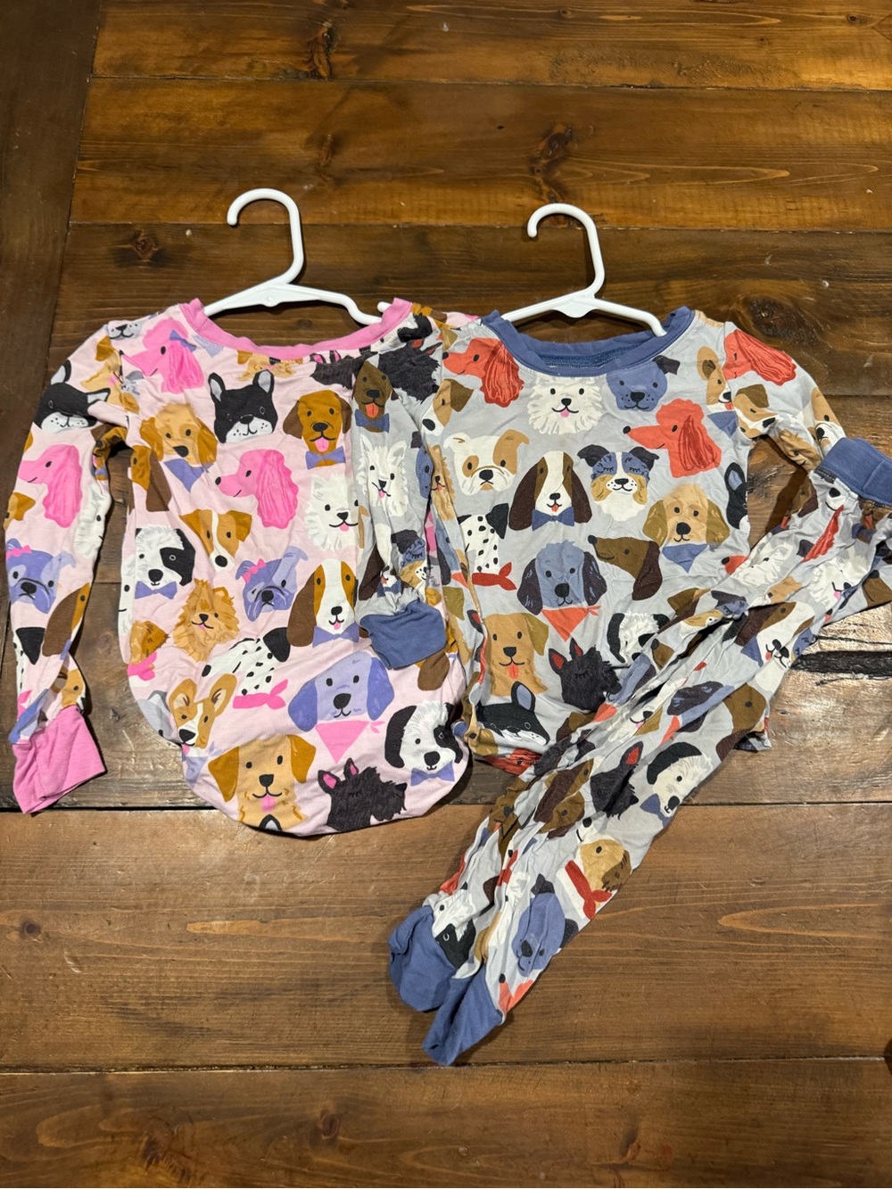 Little Sleepies - Playful Dog Print Pajama Sets - Pink 3T / Blue 12-18
